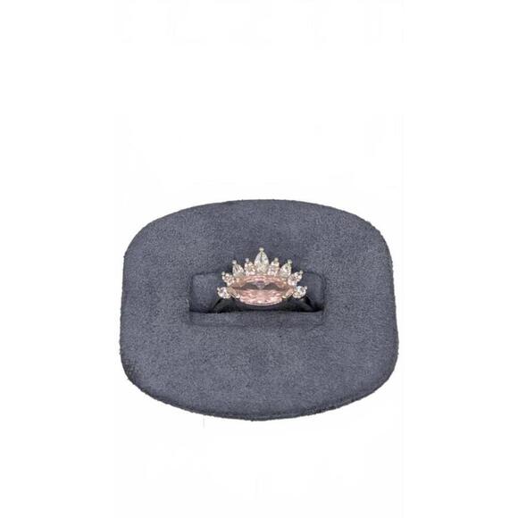 Stunning Pink Geode Ring with Sparkling Accents Size 7 - Picture 2 of 9